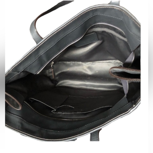 COACH Grey Large Carryall Suede Leather Tote Large Expandable Zipper Snakeskin - Picture 13 of 15